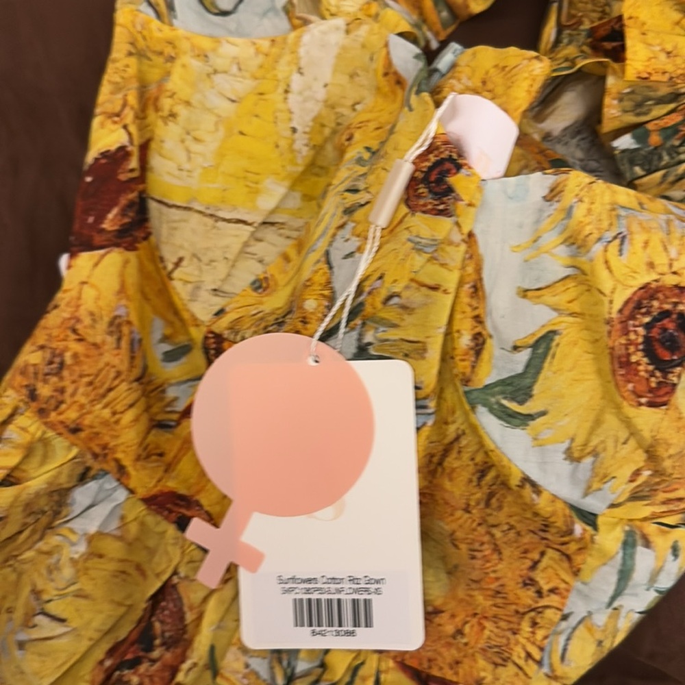 SOLD NWT SELKIE Sunflowers Cotton Ritz Gown - Picture 9 of 13